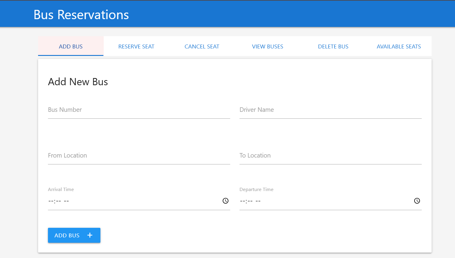 Bus Ticket Reservation System